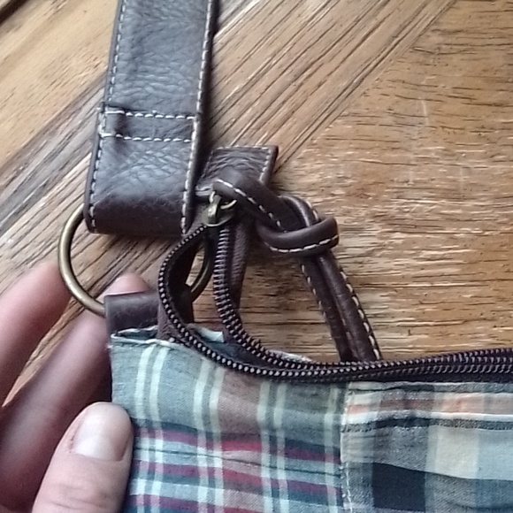 Colorful Blue Cotton Plaid Crossbody Bag!!!! - Picture 9 of 11